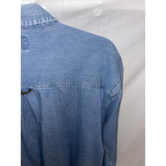 Marlboro Country Store Men’s Heavy Chambray Shirt Size XL Blue Outdoors Workwear - Picture 10 of 12
